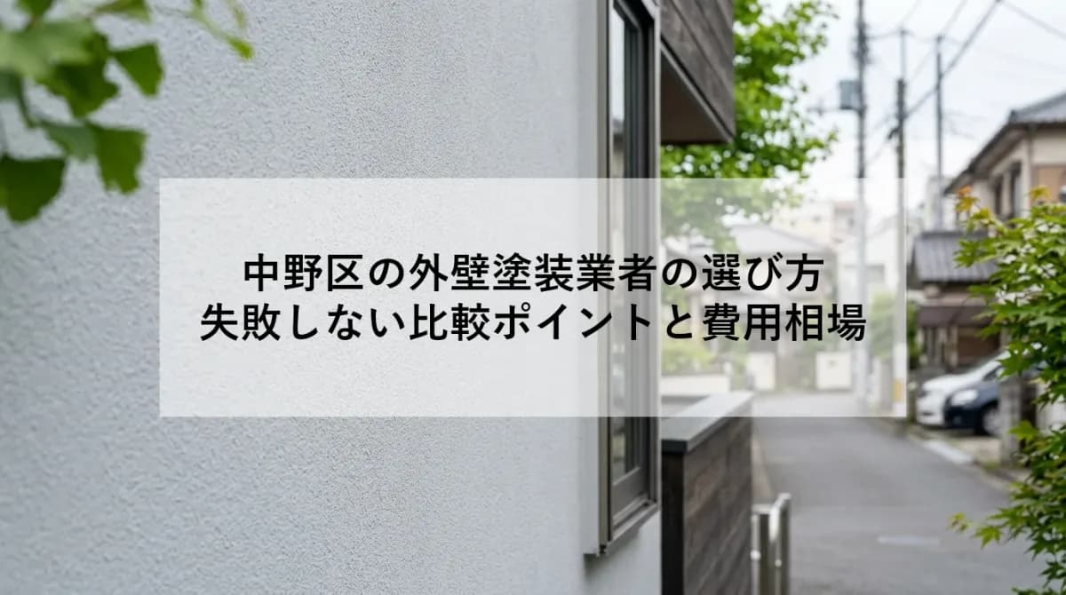 中野区の外壁塗装業者の選び方|失敗しない比較ポイントと費用相場